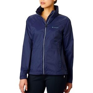 NWOT Columbia rain jacket switchback hooded compact windbreaker navy